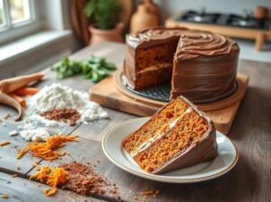 Bolo de Cenoura Vegano com Cobertura de Chocolate