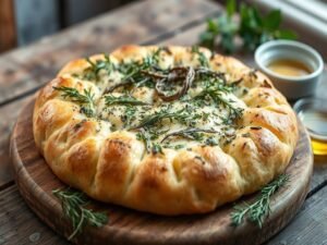 Focaccia Italiana Caseira com Ervas do Campo