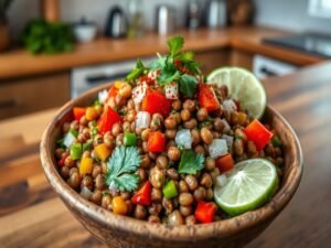 Salada de Lentilha Temperada com Toque Brasileiro