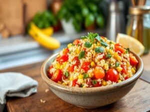 Salada de Arroz Colorida Tropical