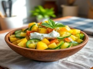 Salada de Pepino com Iogurte Tropical